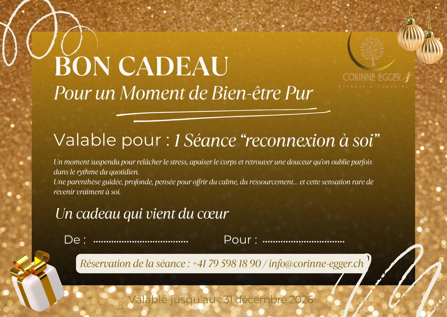 Bon cadeau - Corinne Egger Hypnose